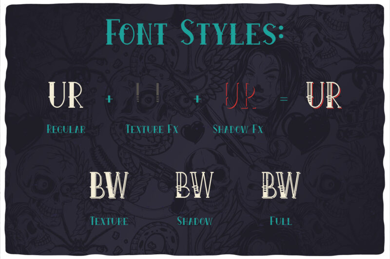 Urban Ink – Tattoo style layered label font