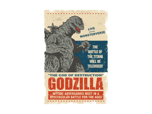 Godzilla t shirt design template