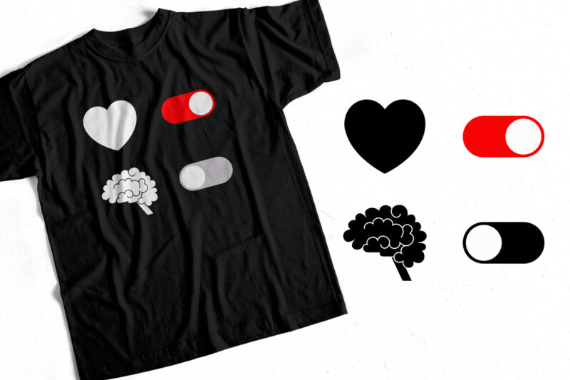 HEART ON BRAIN OFF – T-Shirt design