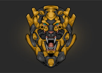 Lion Head Cyberpunk t shirt vector graphic