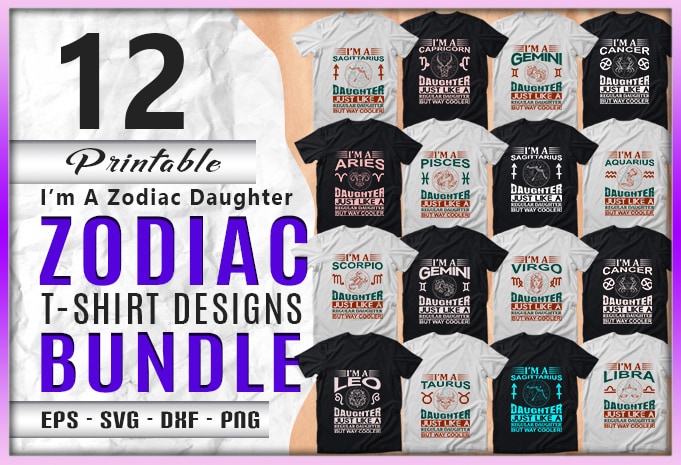 173 Mega Zodiac Quotes T-shirt Designs Bundle — 99% Off