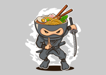 NINJA RAMEN T shirt vector artwork