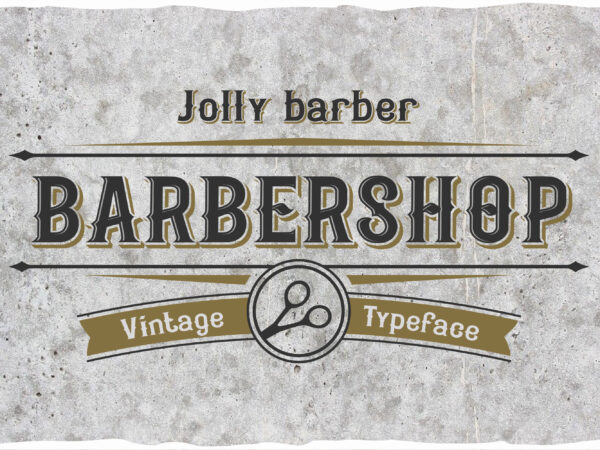 Jolly barber. vintage typeface vector clipart