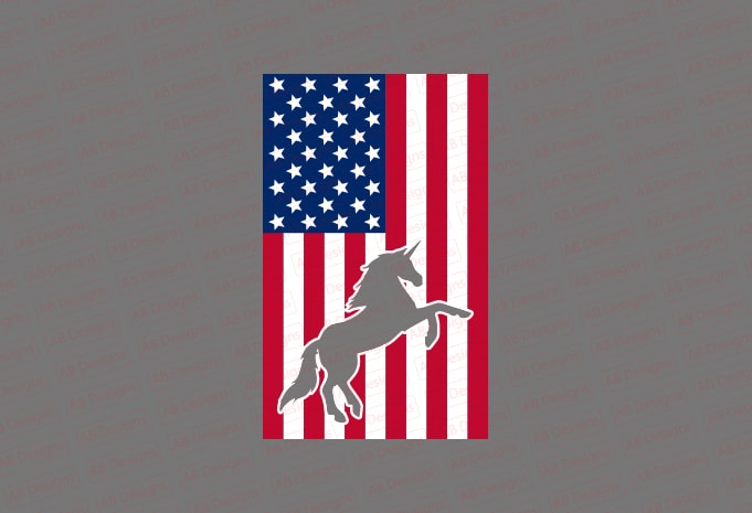 American unicorn flag bundle, USA flag, United state flag T-Shirt Design