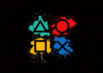 Gaming playstations, gaming buttons T-Shirt Design