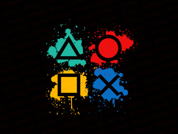 Gaming playstations, gaming buttons t-shirt design