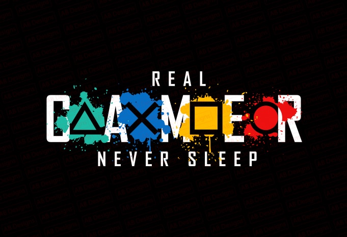 Real gamer never sleep T-Shirt Design