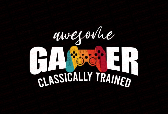 Awesome gamer classically trained T-Shirt Design