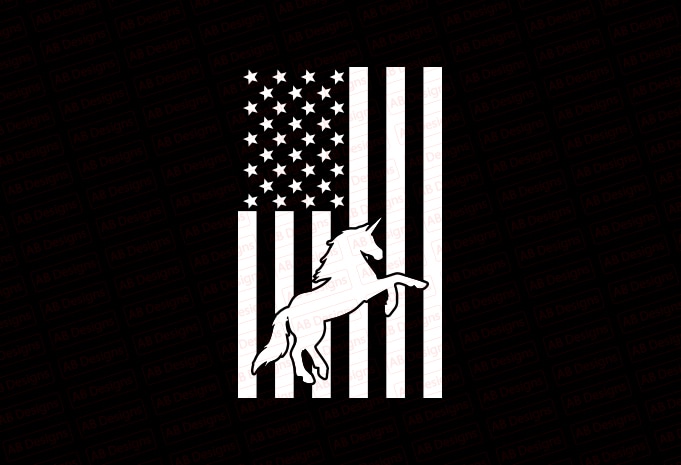American unicorn flag bundle, USA flag, United state flag T-Shirt Design