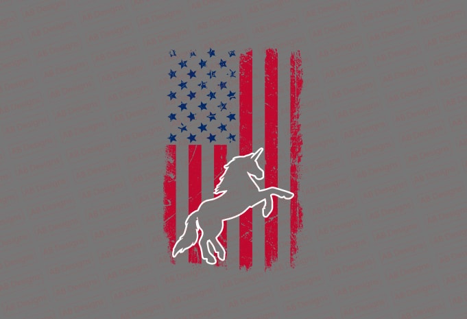 American unicorn flag bundle, USA flag, United state flag T-Shirt Design