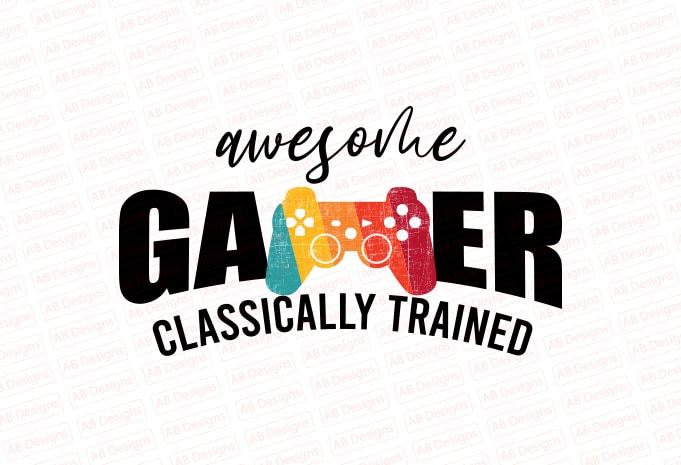 Awesome gamer classically trained T-Shirt Design