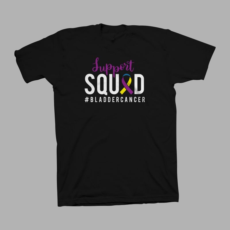 20 T shirt Design Support Squad - Cancer Awareness Design Bundle - stomach cancer, prostate cancer, pancreatic cancer, ovarian cancer, kidney cancer, lung cancer, liver cancer, leukemia cancer, brain cancer