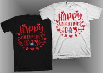 Valentine’s day svg, Happy Valentine svg, girls valentine shirt design, my valentine t shirt design, cut files design for t shirt design sale