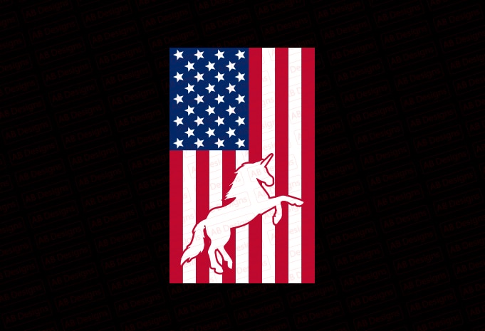 American unicorn flag bundle, USA flag, United state flag T-Shirt Design