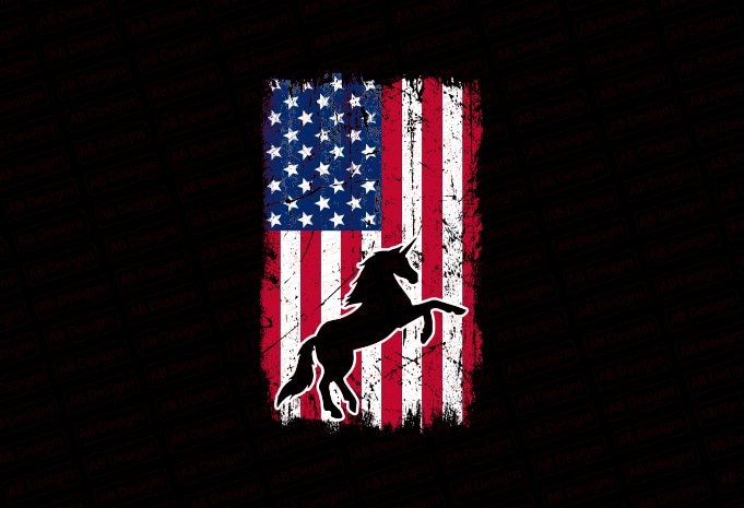 American unicorn flag bundle, USA flag, United state flag T-Shirt Design