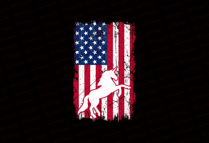 American unicorn flag bundle, USA flag, United state flag T-Shirt Design