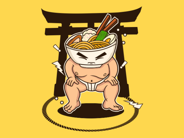 Ramen sumo t shirt design online
