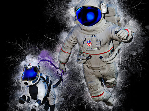 Space walk t shirt template vector