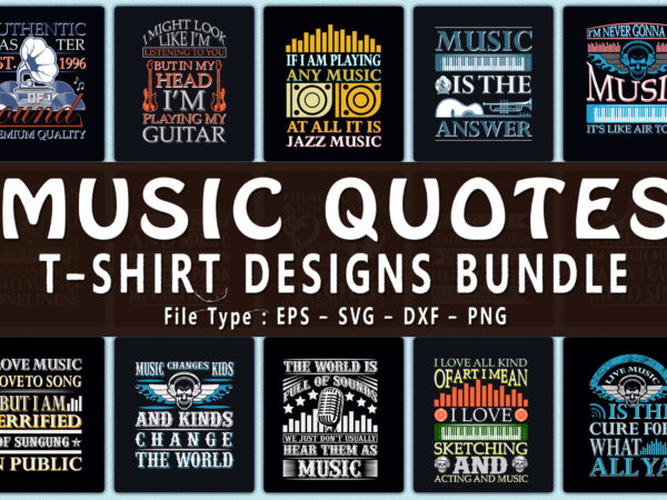 Trendy 46 music quotes t-shirt designs bundle — 98% off