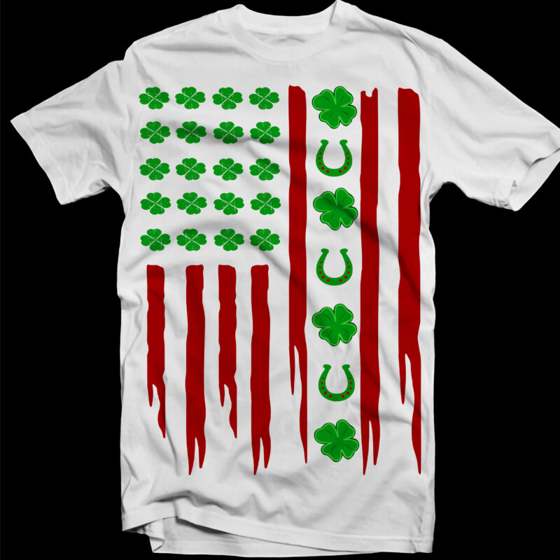 American Flag and patrick’s t shirt design