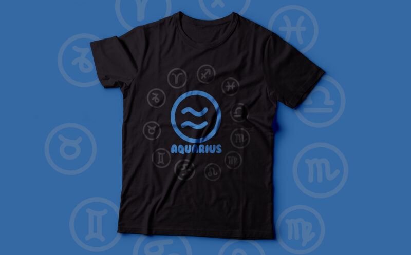 Pack of Zodiac signs colorful t shirts designs ready to print