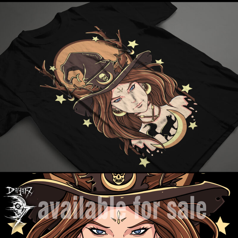 beautiful witch tshirt desing