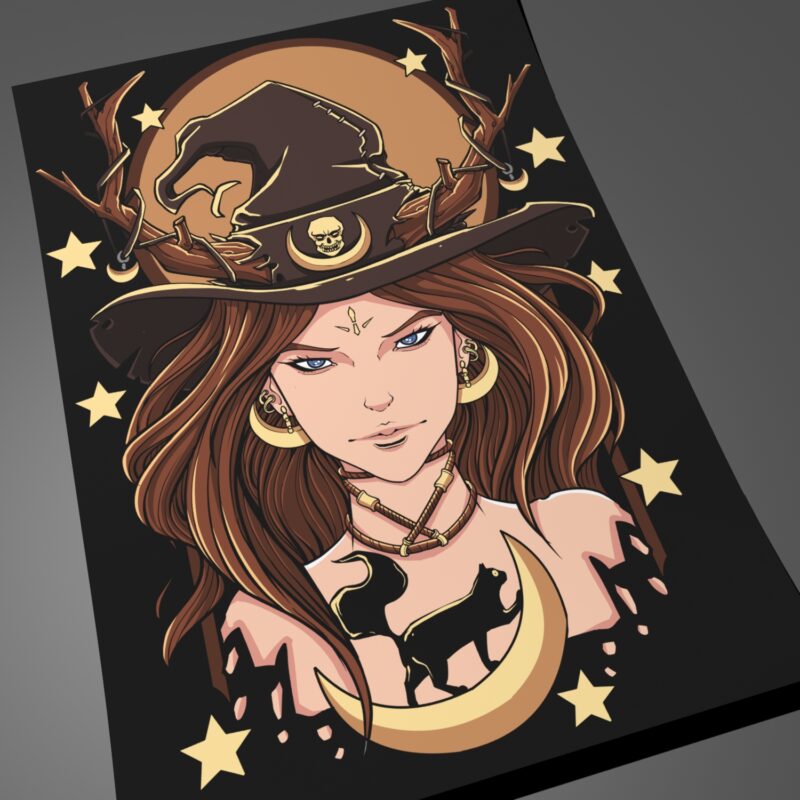 beautiful witch tshirt desing