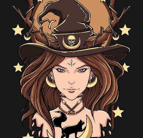 Beautiful witch tshirt desing