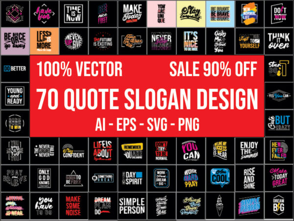 70 quote slogan desain ai, eps, svg, png