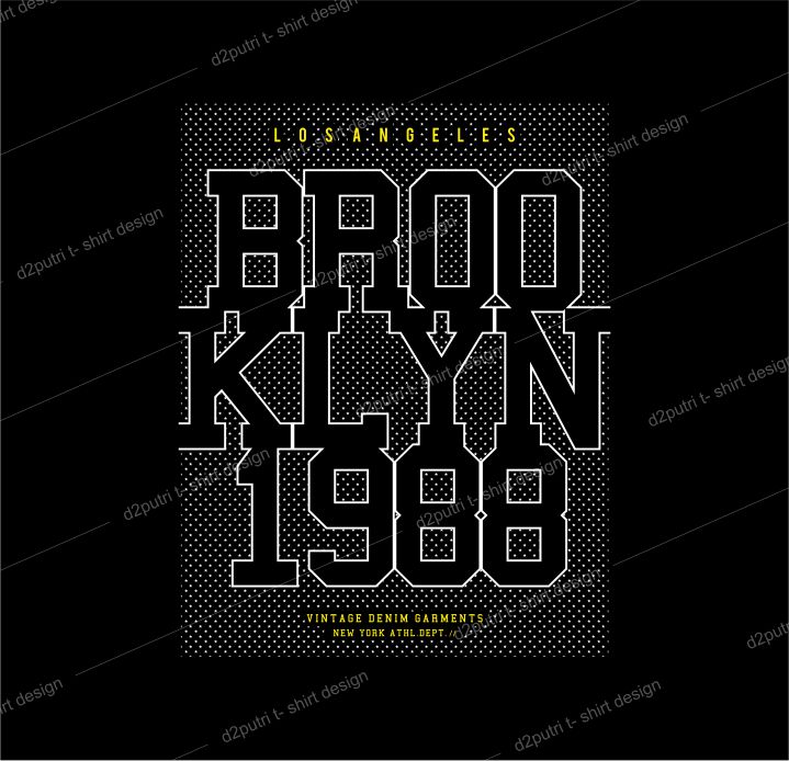 t shirt design graphic, vector, illustration brooklyn 1988 lettering typography