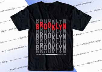 t shirt design graphic, vector, illustration brooklyn lettering typography