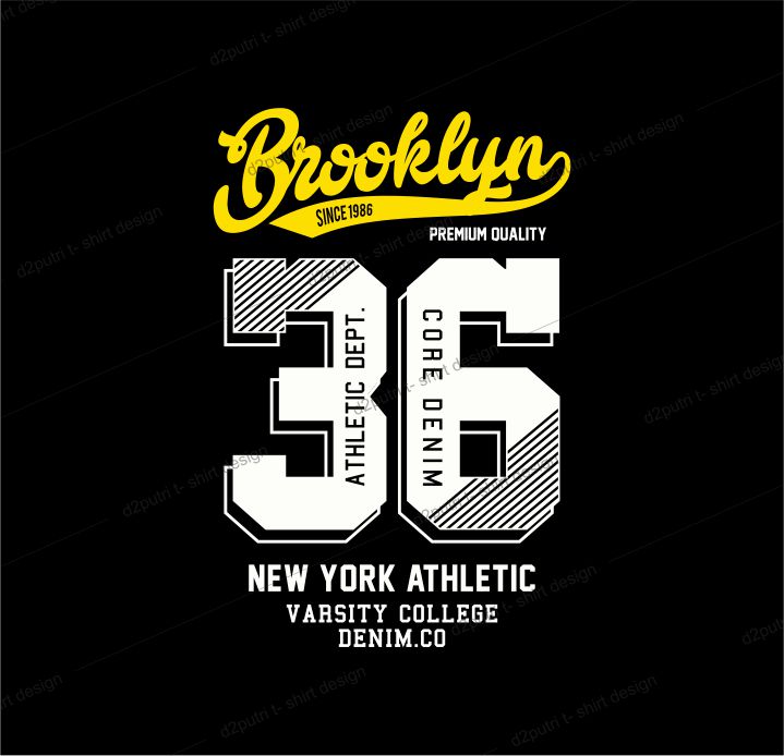 t shirt design graphic, vector, illustration brooklyn 36 lettering typography