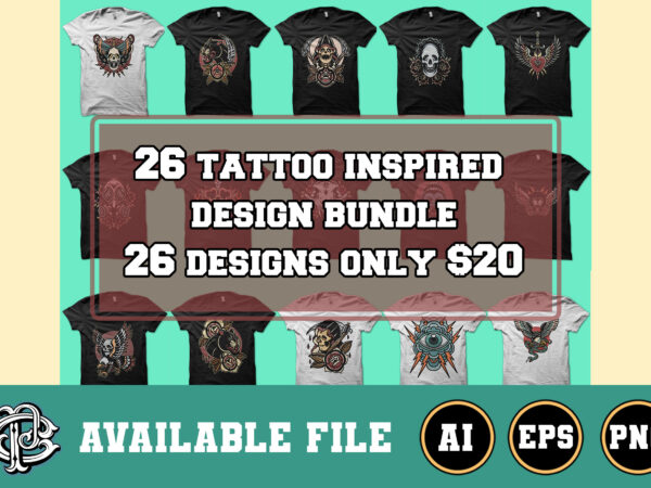 26 tattoo inspired design bundle