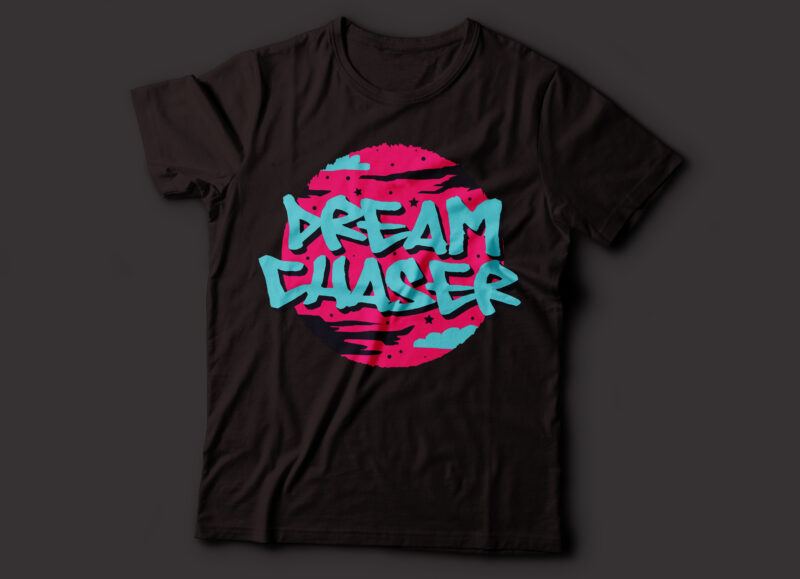 dream chaser typography t-shirt design | dreamer typography design