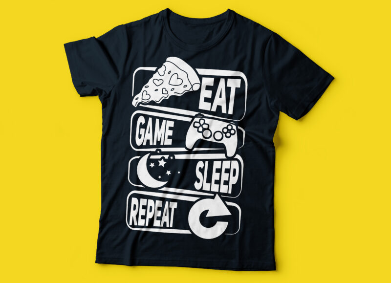 eat game sleep repeat trendy typography design