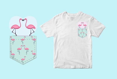 Flamingo couple pocket – svg t shirt design