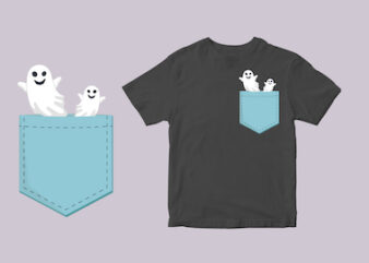 ghost pocket svg- t shirt design