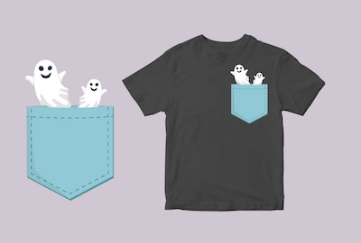 Ghost pocket svg- t shirt design