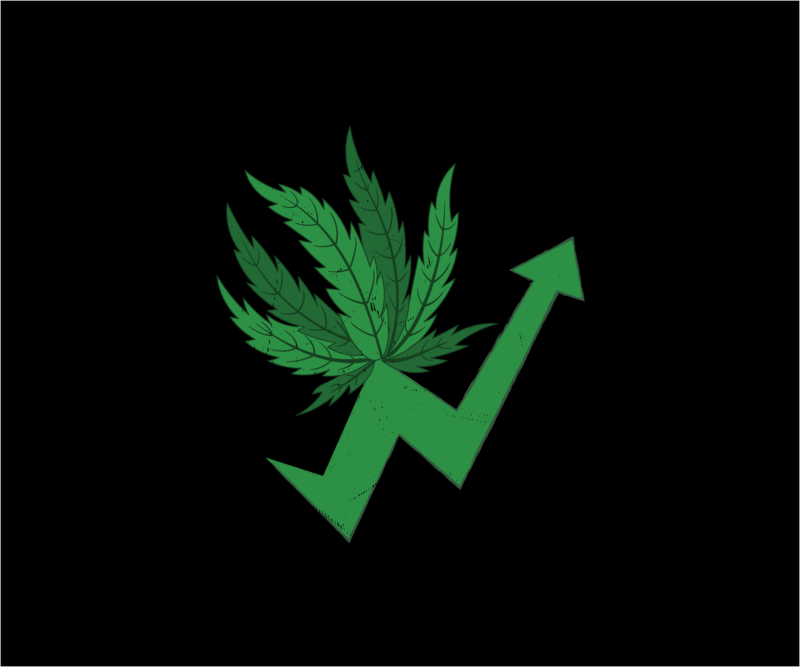 Weed symbol with high arrow print ready vector design