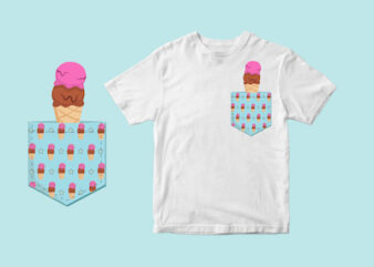 ice cream pocket ready t shirt design
