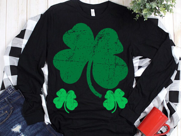 Four-leaf clover brings luck in st.patrick’s day t shirt design