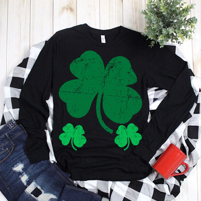 Four-leaf clover brings luck in St.patrick’s day t shirt design