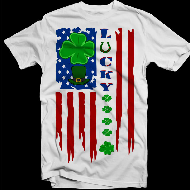 Flag Lucky St.patrick’s day t shirt design