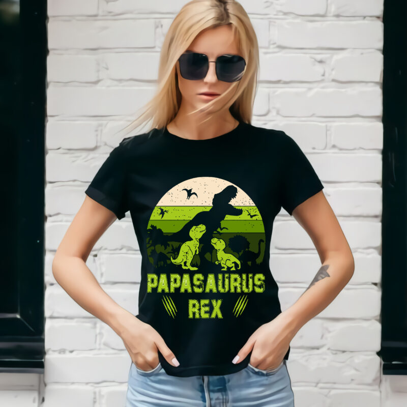 PapaSaurus Rex t shirt design, Happy father’s day