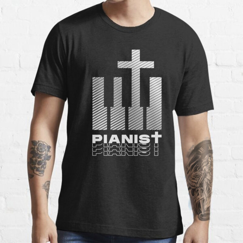 Pianist cross jesus christian Tshirt design
