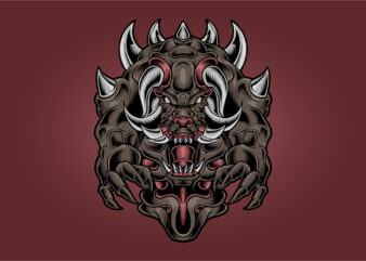 Monster Devil Fang and Horned t shirt designs for sale