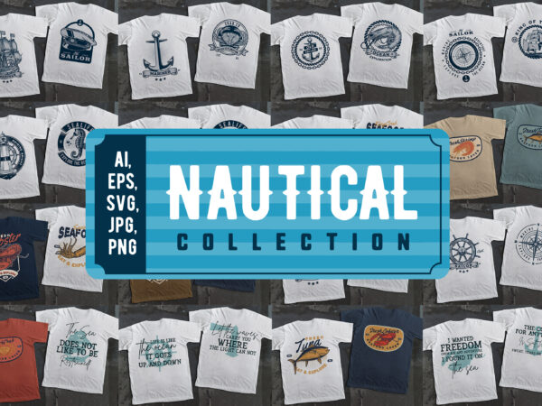 30 awesome nautical t-shirt design collection