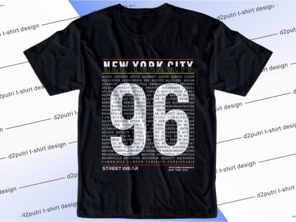 T shirt design graphic, vector, illustration new york city 96 lettering typography