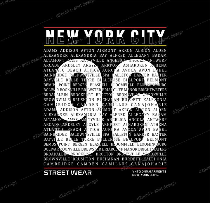 t shirt design graphic, vector, illustration new york city 96 lettering typography