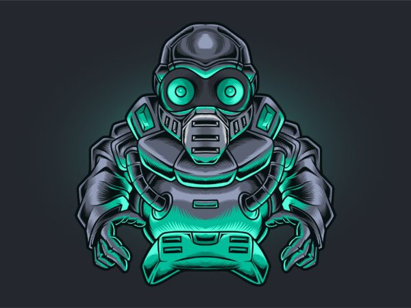 Ninja Robot Gamer T shirt vector artwork Ninja Robot Gamer T shirt vector artwork
